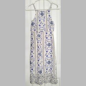 Old Navy Blue & White Floral Summer Dress Girls Size 8